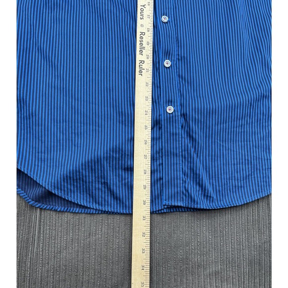 Robert Graham Tailored Fit Men Shirt Size 2XL Blue Striped Cotton Long Sleeve. - Picture 6 of 10
